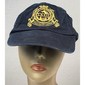 POLO Ralph Lauren Adult ONE SIZE Navy Cotton Strapback Embroidered Crest CAP Hat